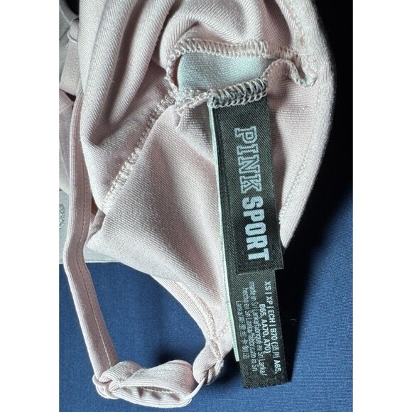 PINK Victorias Secret Sports Bra XS Multicolor Stripe Logo Band Bralette - Picture 7 of 10